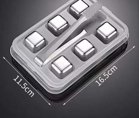 Reusable Stainless Steel Ice Cubes – Never Melt, No Dilution, Whiskey Stones.