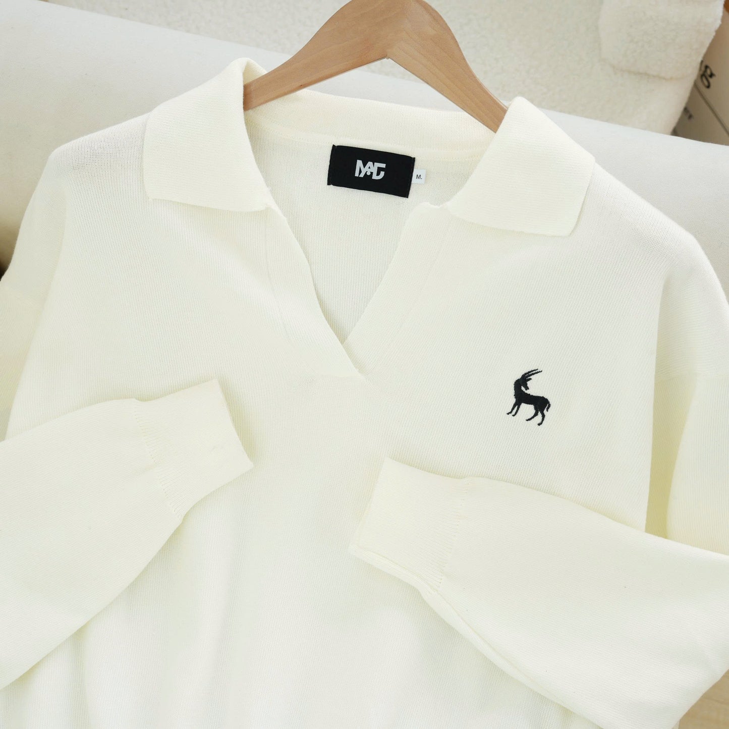 Relaxed Fit Knit Polo Jumper For Men