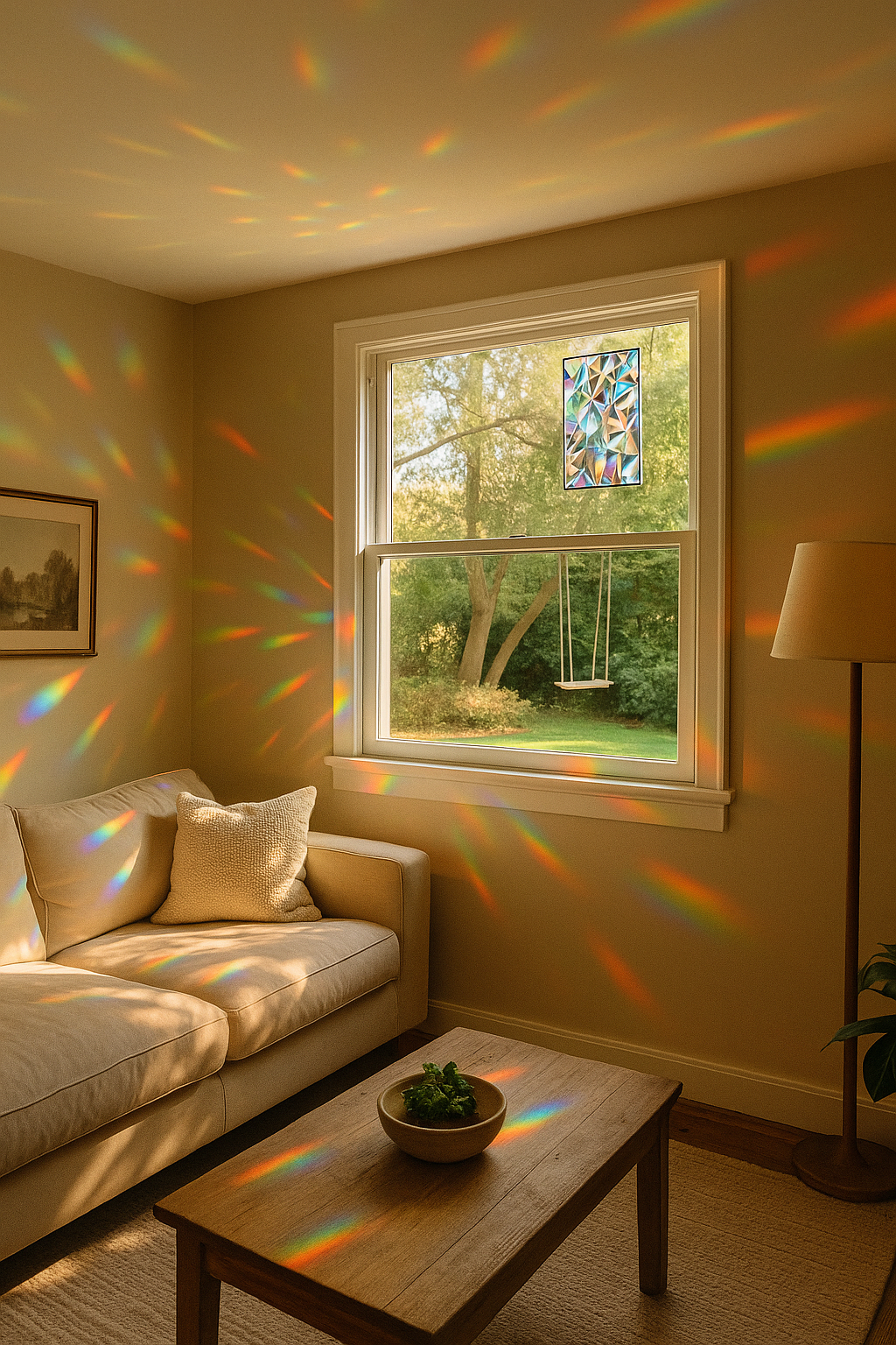 Rainbow Window Sun Catcher Sticker.