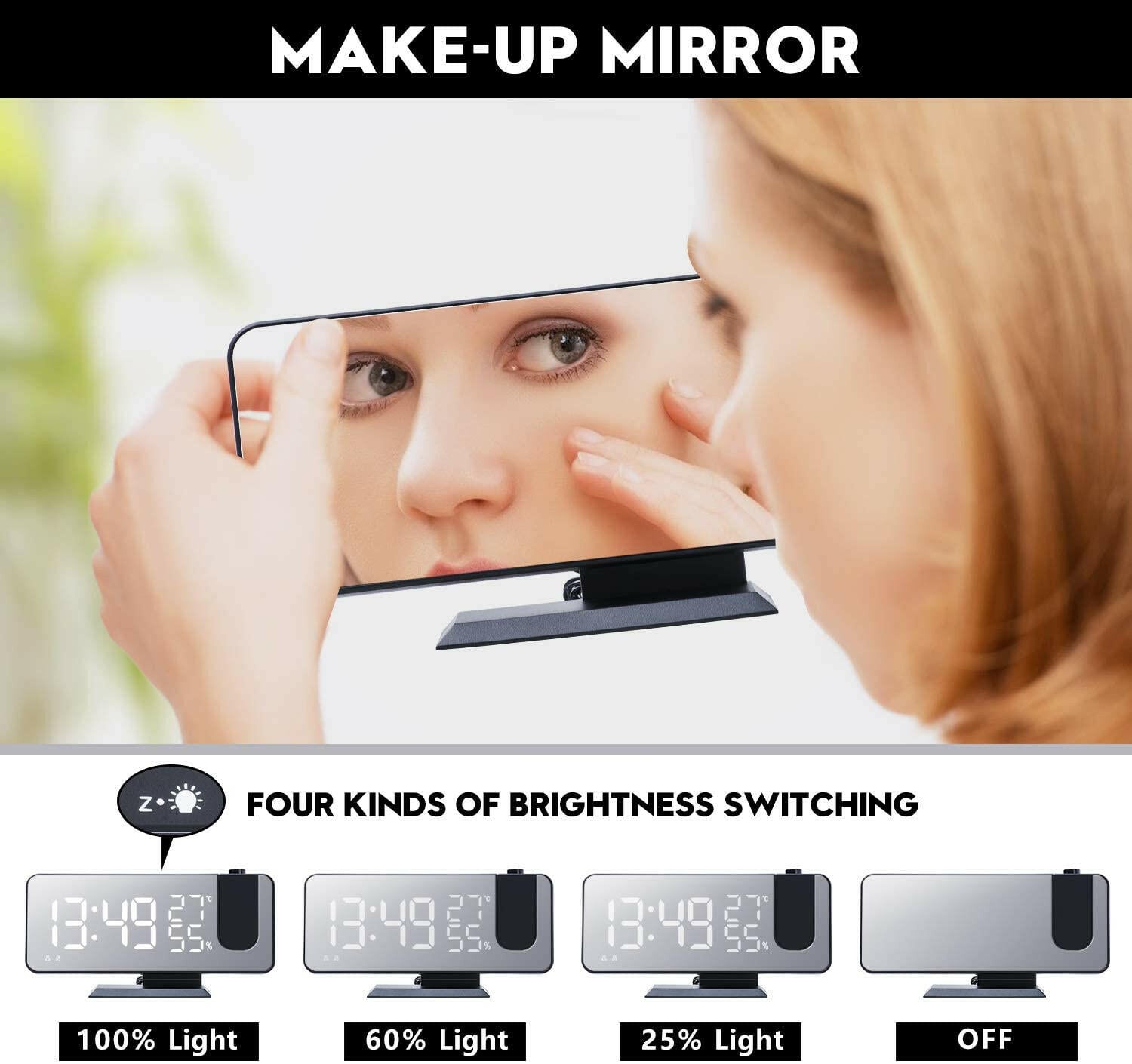 LED Projection Digital Alarm Clock Phone Charger.