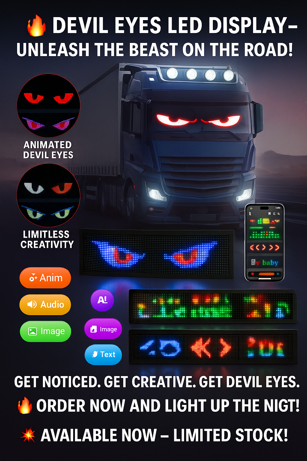 Bluetooth LED Message Display – Flexible, Ultra-Thin Scrolling Sign for Cars & Stores.