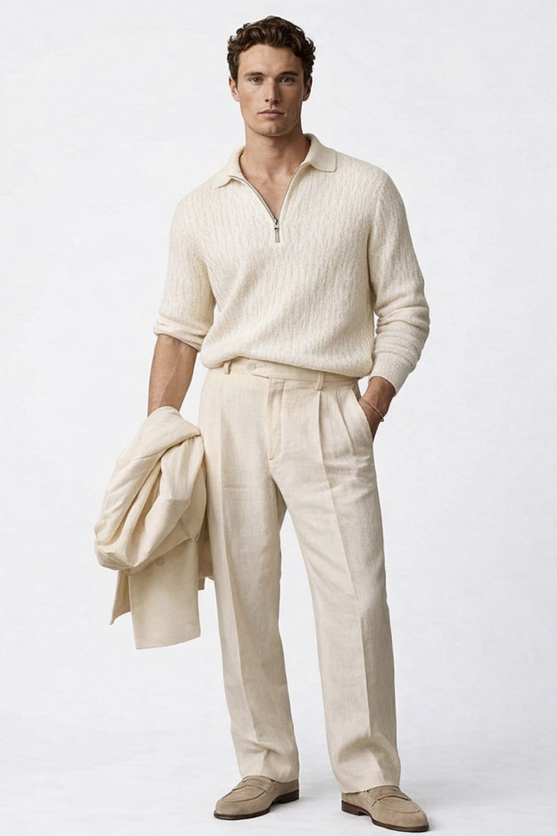 Italiano Linen Suit Trousers