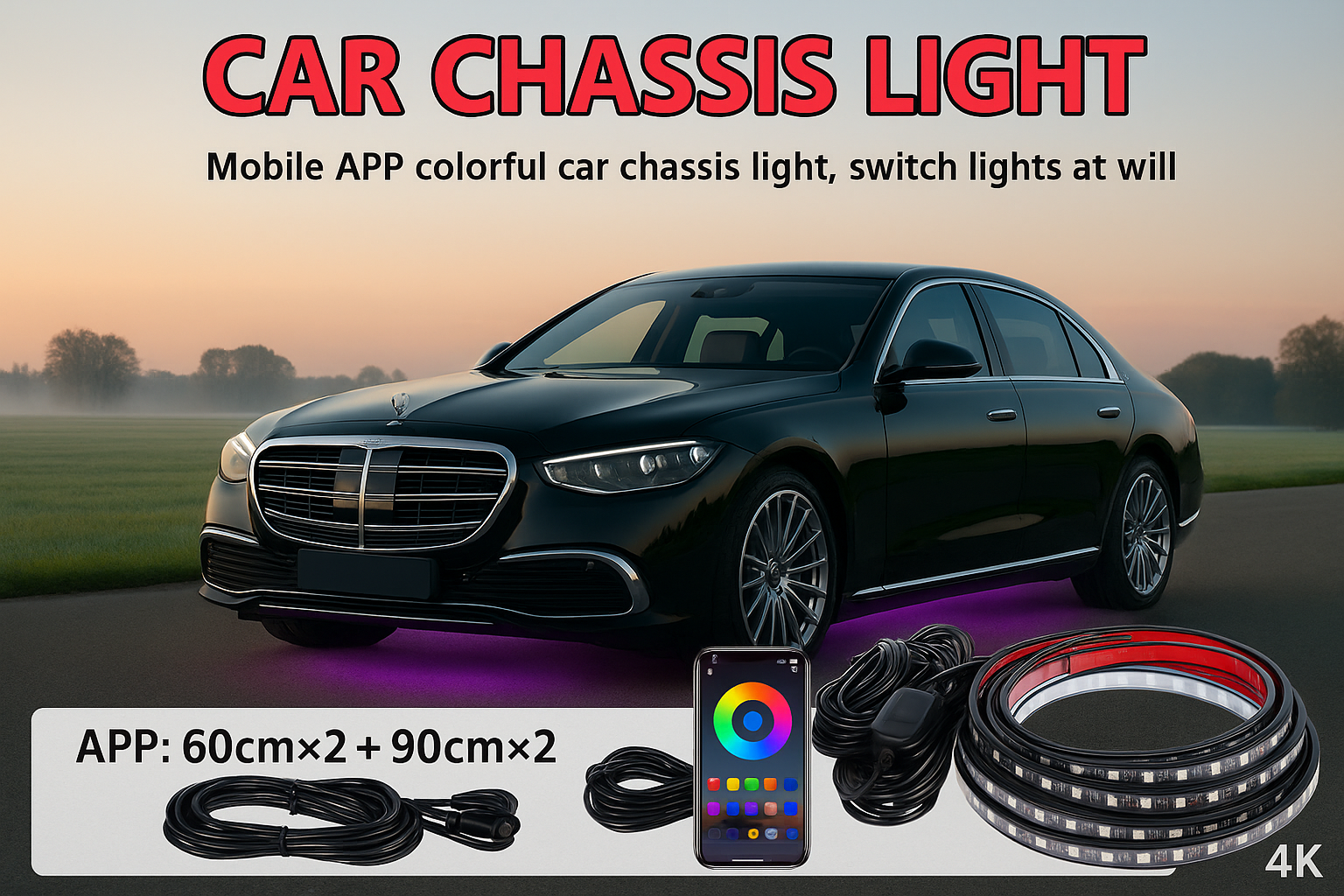 Luxury RGB Underglow Kit For Cars.
