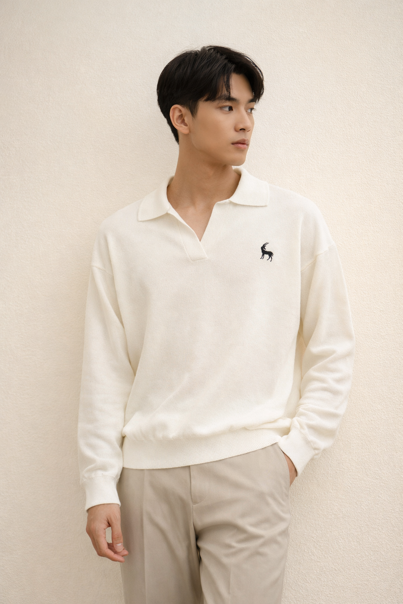 V-Neck Polo Sweater