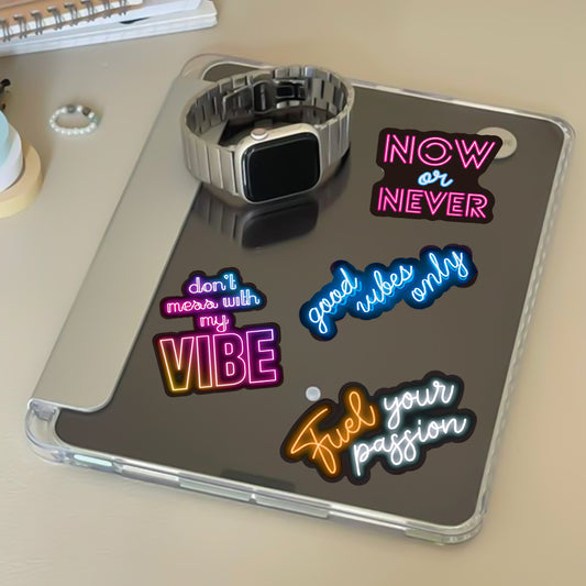 Neon Motivational Phrase Stickers.