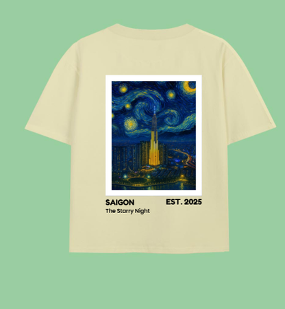 Dark Starry Night At Saigon River Tee